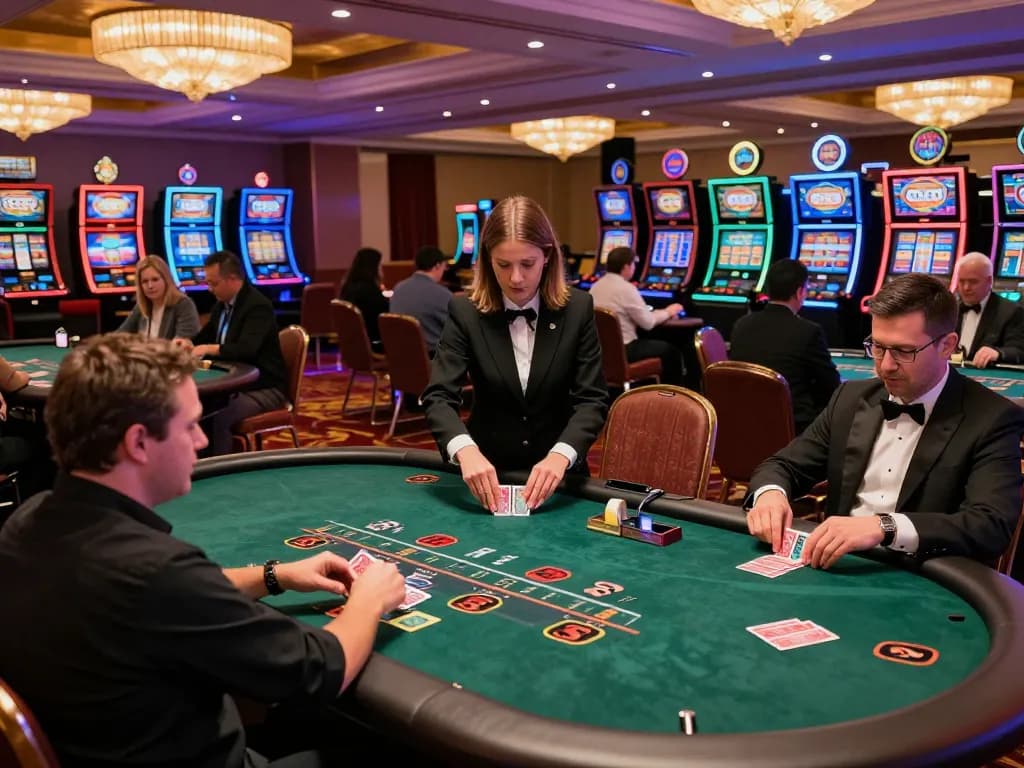 Players enjoying a lively blackjack game at GG88 casino, showcasing dynamic gameplay and engaging atmosphere