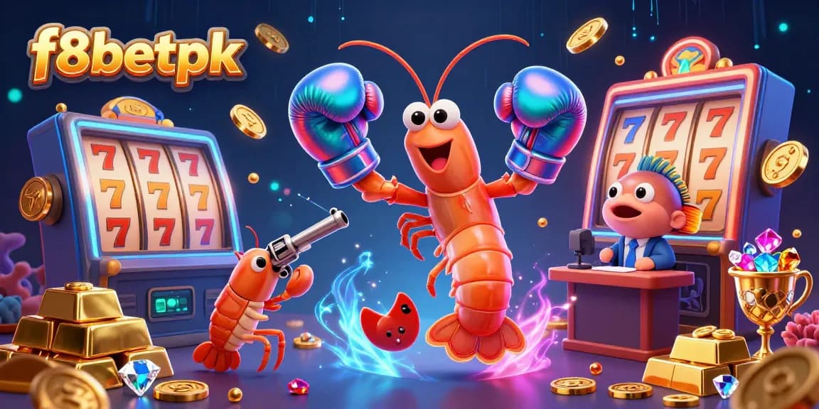 Win big with f8betpk in an exciting 3D casino scene featuring vibrant characters and glittering rewards.