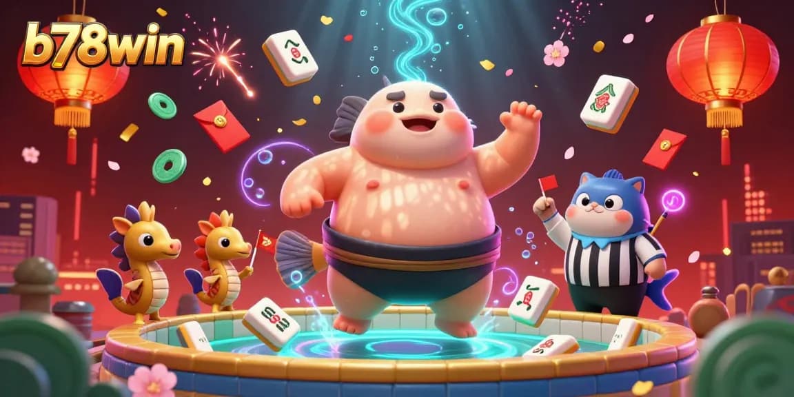 b78win offers exciting underwater casino action featuring a fugu in a sumo ring with dazzling gambling elements.