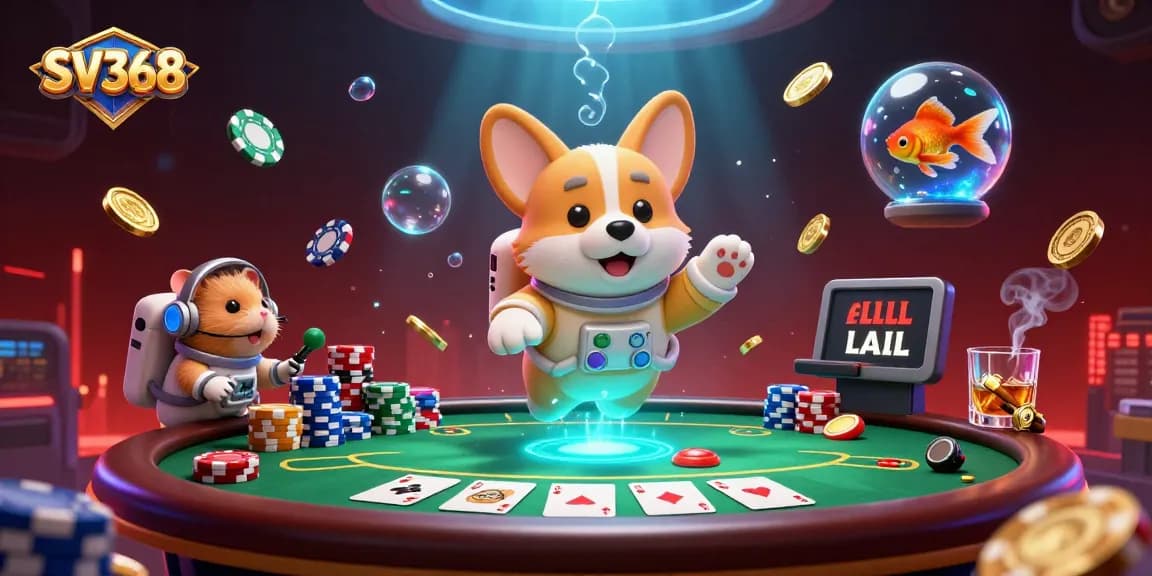 Engage with SV368's thrilling casino action in a vibrant 3D rendered space scene.