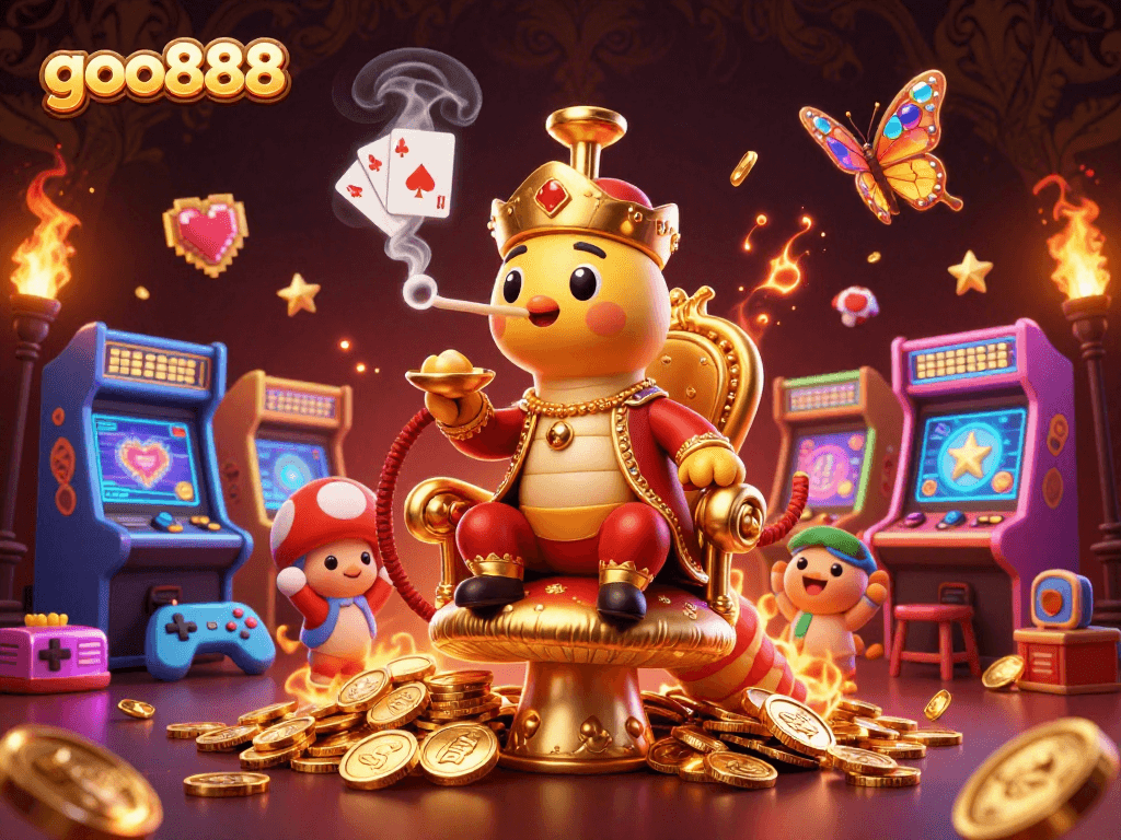 Engage with exciting gambling experiences at goo888 through vibrant casino gaming elements and dynamic characters.