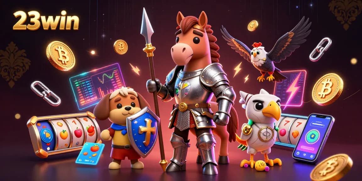 Experience thrilling gameplay at 23win with a magical medieval scene showcasing Bitcoin and Ethereum.