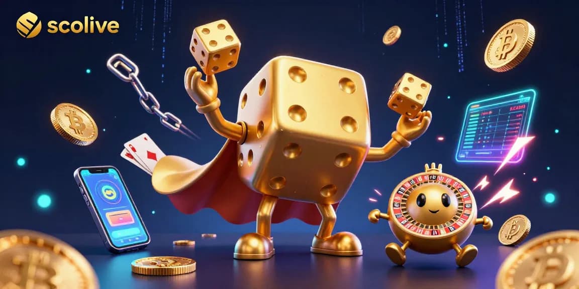 Socolive brings you immersive sports betting excitement with dynamic illustrations of golden dice and crypto elements.