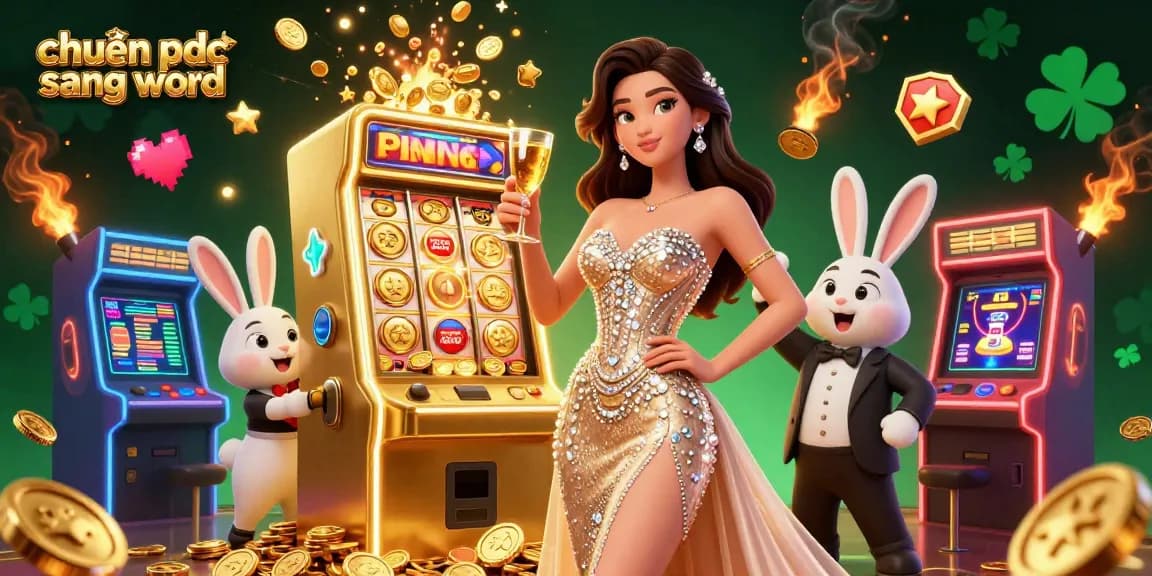 Exciting gameplay featuring stunning characters celebrating a winning chuyển pdf sang word moment against vibrant casino backdrop.
