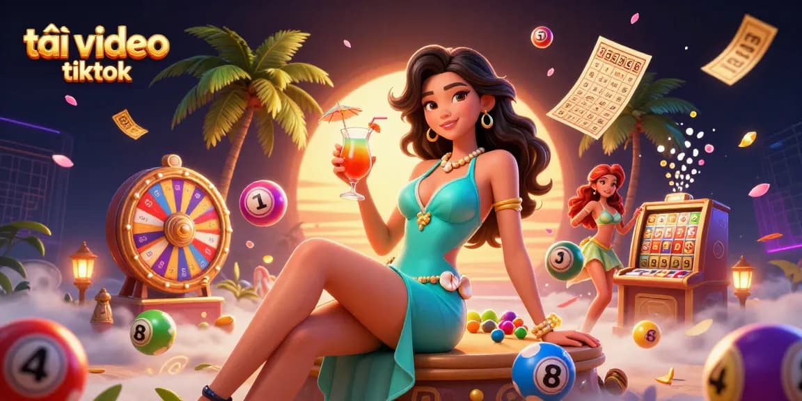 Download TikTok video without watermark using a vibrant gambling-themed scene with vibrant elements.