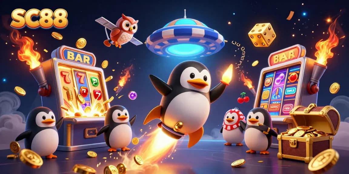 Engage with SC88 by exploring thrilling casino adventures featuring a spectacular rocket penguin.