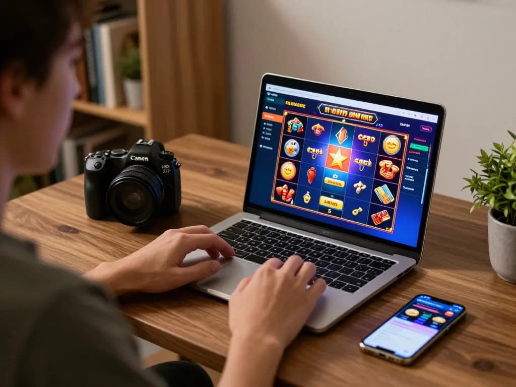 Play exciting slots at xx88 in a cozy home office setting.