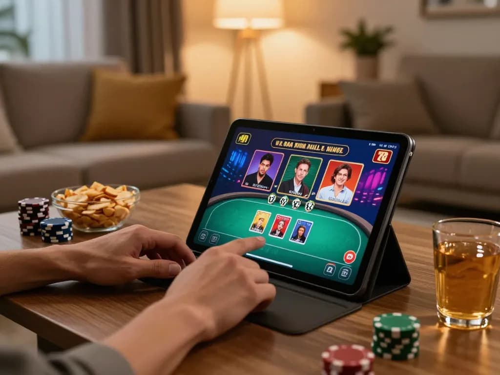 Experience online gaming at trang chủ llwin with dynamic gameplay on a tablet in a cozy living room.