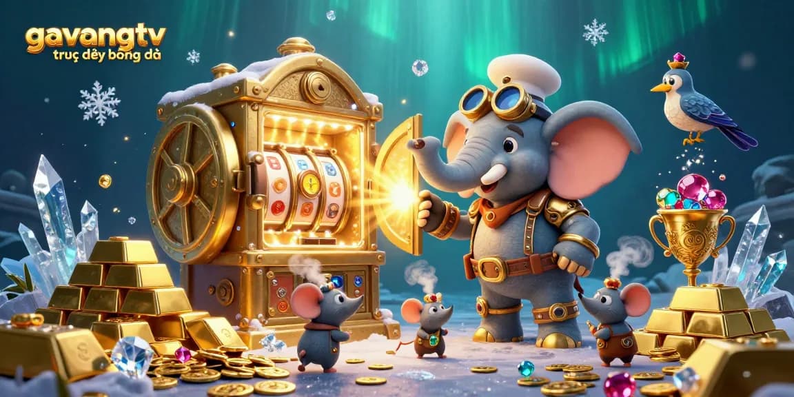 Experience the thrill of gavangtv trực tiếp bóng đá through an engaging 3D illustration showcasing a lively gaming scene.