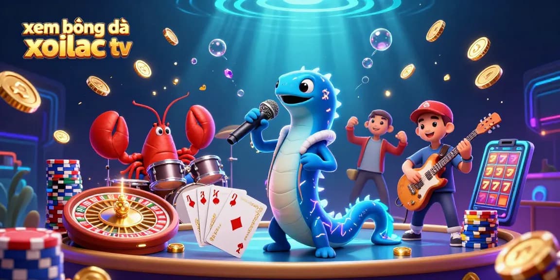 Engage in xem bóng đá xoilac tv with an electrifying underwater casino scene featuring lively characters and dynamic gaming elements.