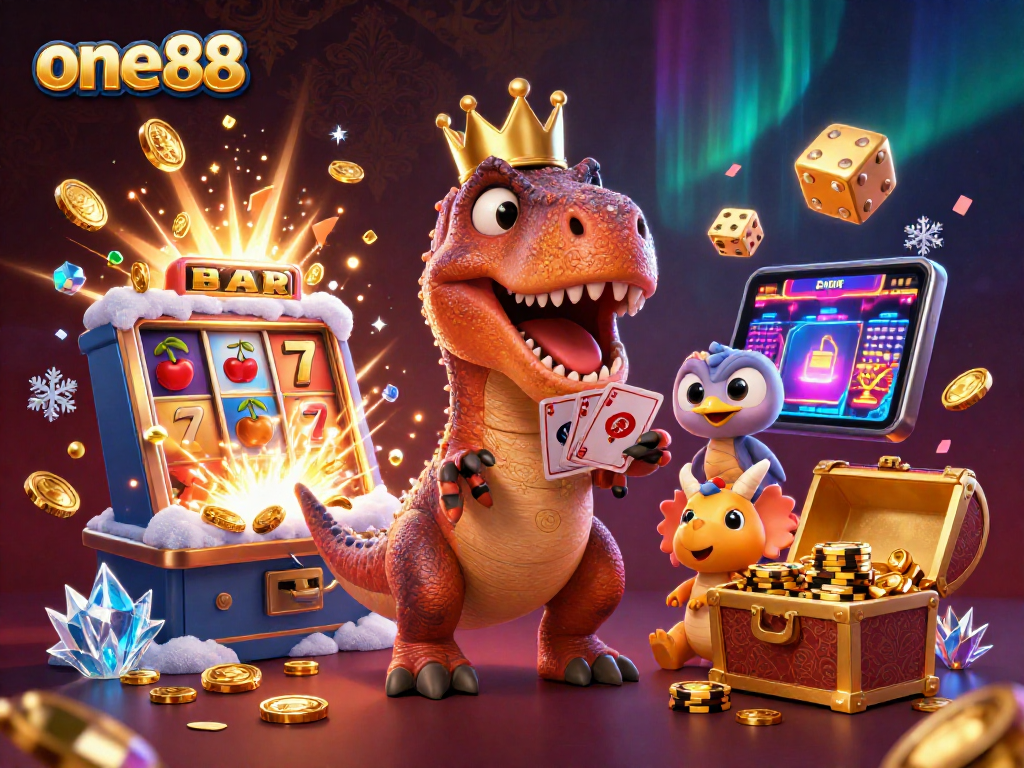 Experience a thrilling game at one88 with slots and vibrant casino characters in action.