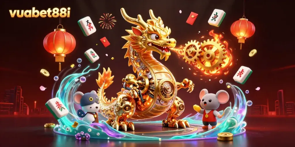 Experience thrilling gameplay at vuabet88i with iconic casino symbols and vibrant decorations.
