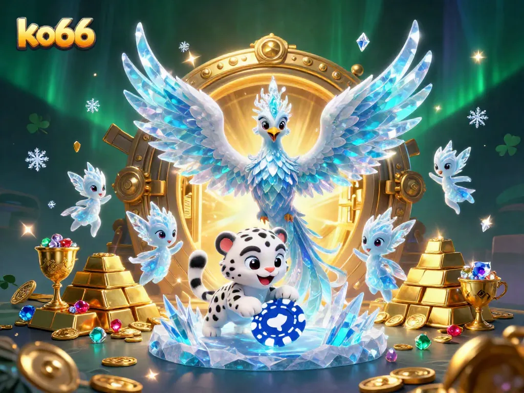 Experience winning moments in ko66 with a dazzling scene of an ice phoenix and treasure elements.