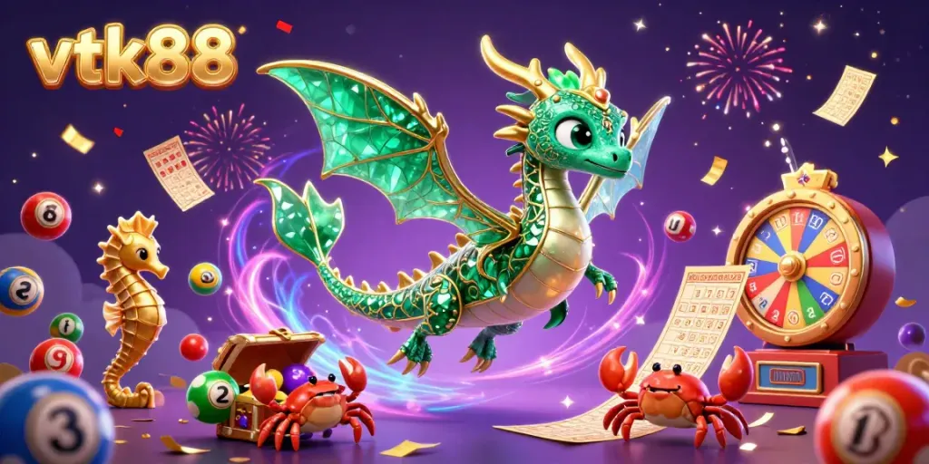 Engage in thrilling gameplay at vtk88 with vibrant prizes, golden tickets, and an enchanting underwater scene.