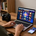 Play exciting slots at xx88 in a cozy home office setting.