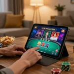 Experience online gaming at trang chủ llwin with dynamic gameplay on a tablet in a cozy living room.