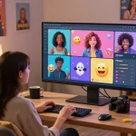 Vibrant scene showcasing adult-themed AI interaction with 18+ ai characters in a modern chat environment.