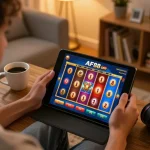 Player engaging with AF88 com slot games on a tablet in a cozy home setup.