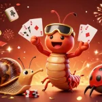 Experience the excitement of Sun Win with unique characters and dynamic casino elements in this vibrant illustration.