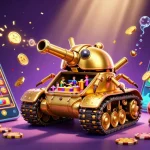 Engaging illustration showcasing online casino Australia with a dynamic beetle tank casino theme and vibrant gaming elements.