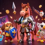 Experience thrilling gameplay at 23win with a magical medieval scene showcasing Bitcoin and Ethereum.